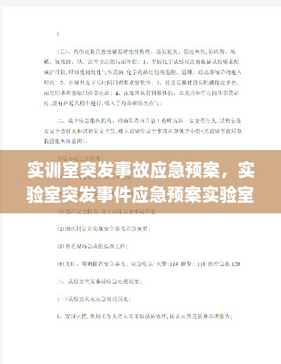 实训室突发事故应急预案，实验室突发事件应急预案实验室人员培训 