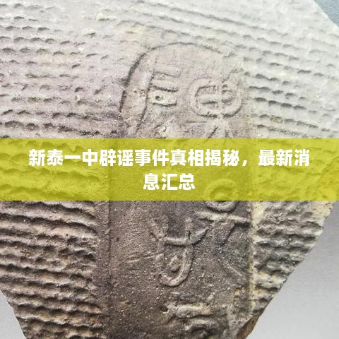 新泰一中辟谣事件真相揭秘，最新消息汇总
